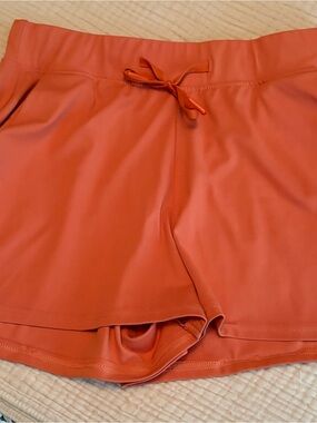 Women’s Rust Performance Athletic Shorts with Drawcord